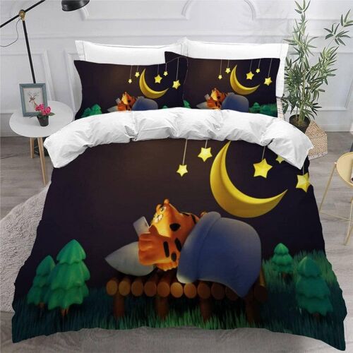 D Tigre Parure De Lit Personnes Dessin Anim¿¿ Housse De Couette X Enfant Adultes Literie En Microfibre Pi¿¿Ces Avec Fermeture ¿¿Clair Et Taies