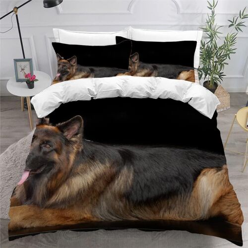 Berger Allemand Housse De Couette X Imprim¿¿ D Chien Animal Parure De Lit Personnes Ado Fille Enfants Microfibre Literie Pi¿¿Ces Avec Fermeture