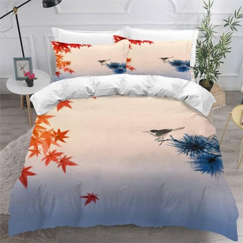 Pi¿¿Ces Parure De Lit Personnes Peinture L'encre Housse De Couette X Adultes Avec Fermeture ¿¿Clair Housse De Couette En Microfibre Peinture ¿¿ L'encre