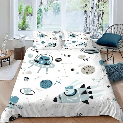 Espace Housse De Couette X Imprim¿¿ D Style De Bande Dessin¿¿E Parure De Lit Personnes Adultes Enfants Microfibre Literie Pi¿¿Ces Avec Fermeture