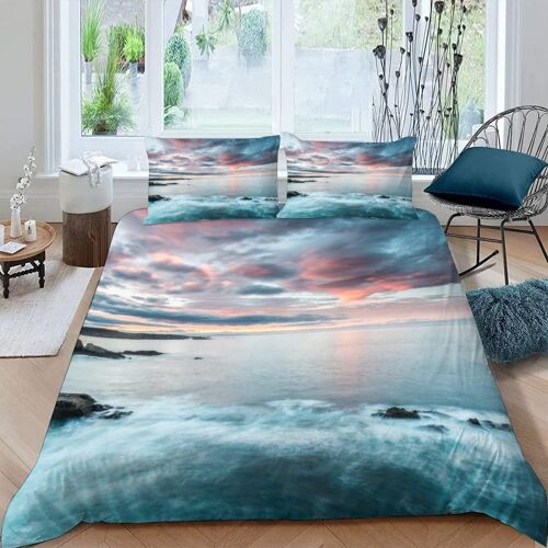 Paysage D'hiver Housse De Couette X Imprim¿¿ D Lac Parure De Lit Personnes Ado Fille Enfants Microfibre Literie Pi¿¿Ces Avec Fermeture ¿¿Clair E