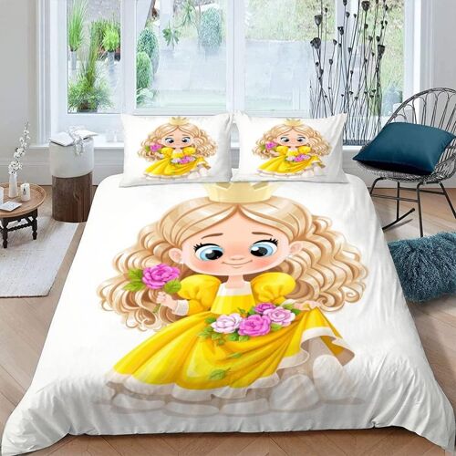Housse De Couette X Cm Dessin Animé Fille Mignon Parure De Lit En Léger Et Doux Personnes Avec Fermeture Éclair Et Taies D'oreiller X