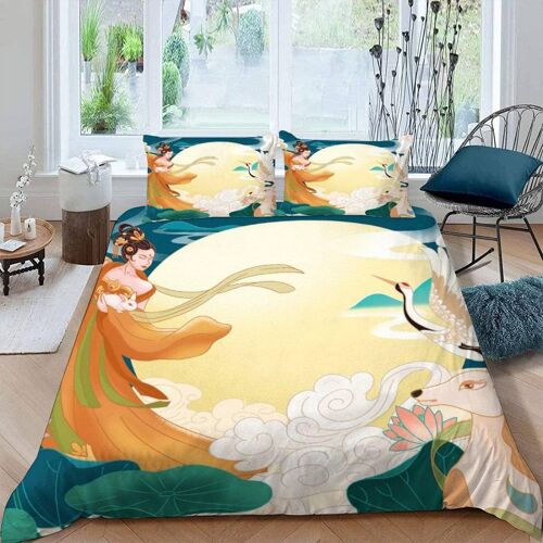 Parure De Lit Pour Adulte X Cm Anime Housse De Couette Fille De Dessin Animé Parure De Lit En Microfibre Ensemble De Literie + Taies D'oreille