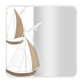 Miroir avec Cadre MF498, Blanc, 60x4,4x60 cm, Epikasa