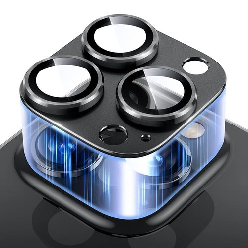 Protection Caméra Verre Trempé Pour Iphone 14 Pro Et Iphone 14 Pro Max - Rigide 9h Noir - E.F.Connection