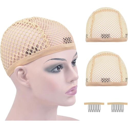Kalanka-Lot De 2 Perruques En Maille Avec Peignes Pour La Fabrication De Perruques (Beige) 