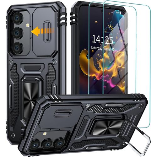 Coque pour SAMSUNG GALAXY S24 et 2 vitres en verre trempé Antichocs - Noir
