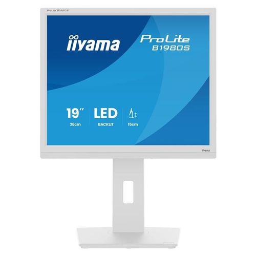 iiyama ProLite B1980S-W1 - Écran LED - 19" - 1280 x 1024 @ 75 Hz - TN - 250 cd/m² - 1000:1 - 3 ms - HDMI, DisplayPort - haut-parleurs - blanc, mat