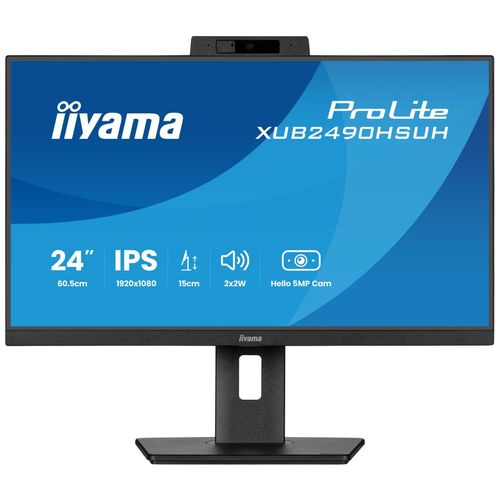 iiyama ProLite XUB2490HSUH-B2 - Écran LED - 24" (23.8" visualisable) - 1920 x 1080 Full HD (1080p) @ 100 Hz - IPS - 250 cd/m² - 1300:1 - 4 ms - HDMI, DisplayPort - haut-parleurs - noir, mat