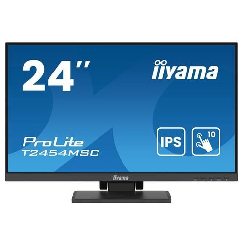 iiyama ProLite T2454MSC-B2AG - Écran LED - 23.8" - écran tactile - 1920 x 1080 Full HD (1080p) @ 75 Hz - IPS - 300 cd/m² - 1000:1 - 4 ms - HDMI, DisplayPort - haut-parleurs - noir mat