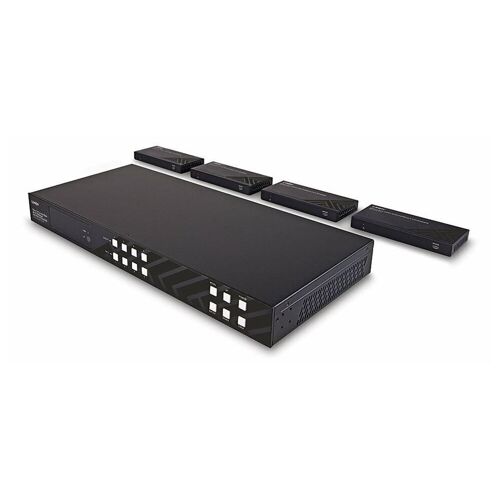 LINDY - Émetteur + 4 récepteurs - Rallonge vidéo/audio/infrarouge/série - HDBaseT - plus de CAT 6 - jusqu'à 150 m