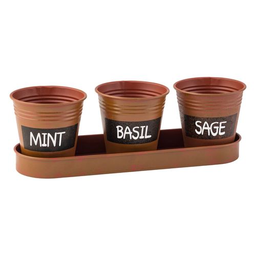 PARKSIDE® Lot de 3 pots pour herbes aromatiques (imitation rouille)