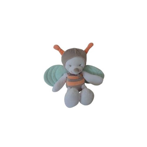 Peluche coccinelle Nattou 26 cm – Doudou bébé doux blanc marron turquoise orange – Comme neuf