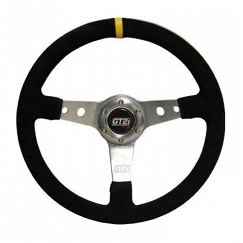 Volant Race Noir 35cm P75mm Branches Argent Peau Retournee