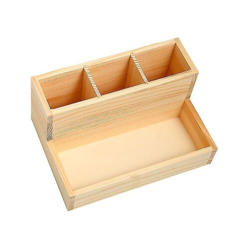 Organisateur de maquillage en bois ¿ Boîte de rangement élégante pour pinceaux, outils à ongles et accessoires de bureau ¿ Durable et élégant