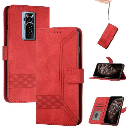 Compatible Avec Le Cas Tecno Phantom X Portefeuille Cuir Pu Avec Pratique Stand Caractéristique Couverture De Carte - Rouge
