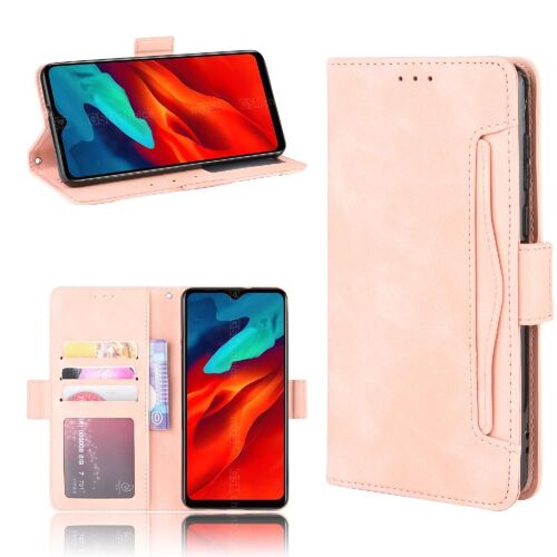 Étui Pour Blackview A80 Pro Fermeture Magnétique Couverture Portefeuille En Cuir, Titulaire De La Carte Réglable Détachable - Couleur Rose