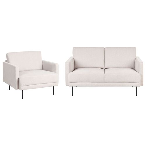Ensemble De Salon En Tissu Beige Clair Breda
