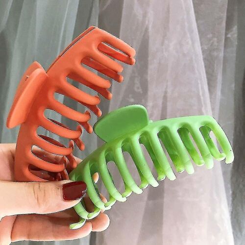 Grande Pince À Cheveux Élégante Pour Femme - Accessoires Pour Cheveux En Plastique Durable Aux Couleurs Unies - Pince À Cheveux 9 X 4,7 Cm 