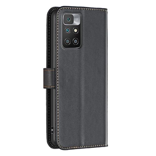 Étui Pour Redmi 10 Étui En Cuir Multi-Couleur Fente Multi-Carte Affaires Portefeuille - Noir