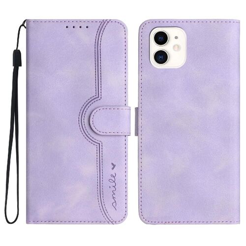 Compatible Avec L'iphone 12 Mini Cas Premium Pu Couverture D'aimant Intégré Portefeuille - Violet