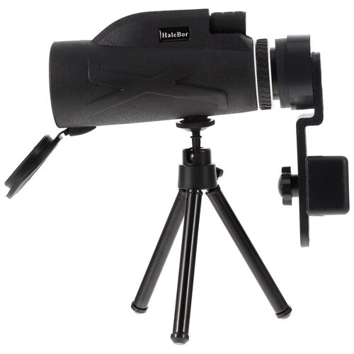 Ensemble monoculaire portable haute définition avec clip universel pour téléphone et support télescopique - Étanche et durable