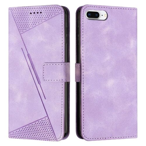 Compatible Avec L'étui Portefeuille Iphone 7 Plus Insertion De Carte Cuir Pu Couverture Antichoc Protection Complète Boucle Latérale - Violet