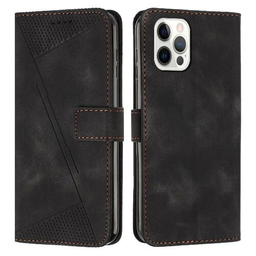 Compatible Avec L'étui Portefeuille Iphone 13 Boucle Latérale Protection Complète Insertion De Carte Couverture Antichoc Cuir Pu - Noir