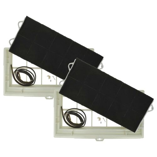 vhbw 2x Filtres à charbon actif compatible avec Miele DH 55 F-55DB, DA 106 BRAUN, DWUMI1E04, DH 60 F-60DB hotte aspirante - 49,5 x 29,5 x 6,2 cm