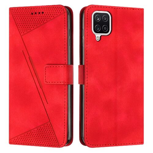 Compatible Avec L'étui Portefeuille Samsung M12 4g/F12 4g Protection Complète Insertion De Carte Boucle Latérale Cuir Pu Couverture Antichoc - Rouge