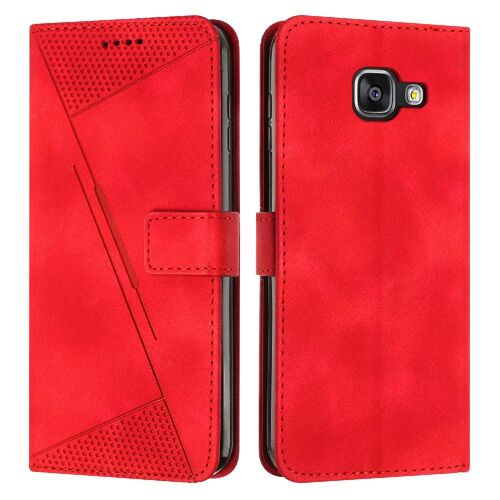 Compatible Avec L'étui De Portefeuille 2016 Samsung J510/J5 Protection Complète Couverture Antichoc Insertion De Carte Cuir Pu Boucle Latérale - Rouge