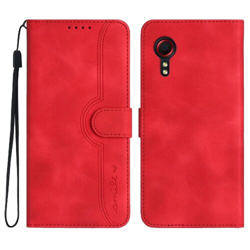 Compatible Avec La Coque Samsung Galaxy X Cover 5 Couverture D'aimant Intégré Portefeuille Premium Pu - Rouge