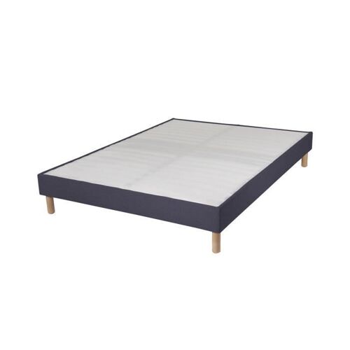 Sommier tapissier 160x200 cm avec renfort lombaire gris foncé - DREAMO