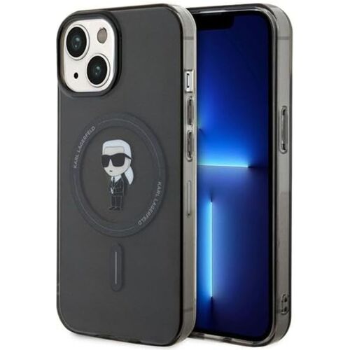 Coque iPhone 15 Karl Lagerfeld Ikonik MagSafe noire