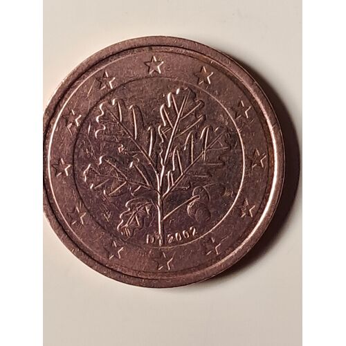 Pièce 2 Cents Euros 2002 Rare (D)Allemagne