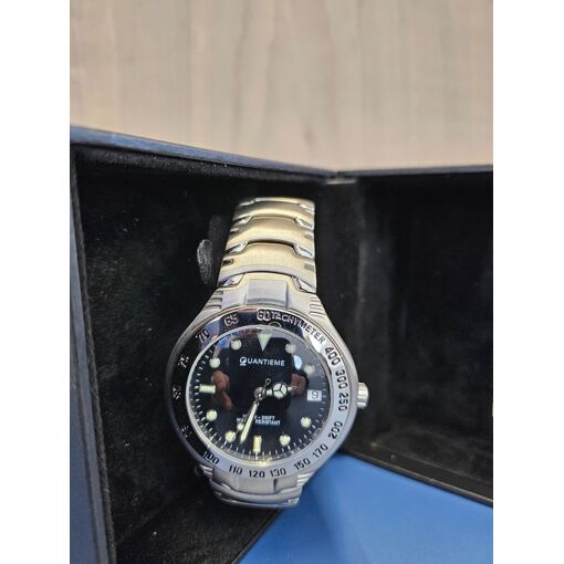 Stainless Steel Acier Quantieme Montre Homme Vintage Watch – Les