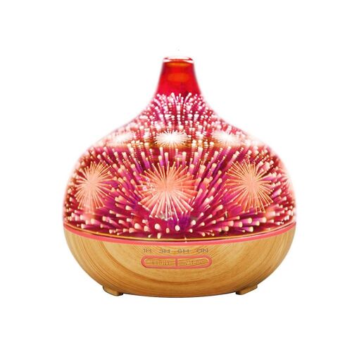 Diffuseur d'arômes ultrasonique élégant avec motif grain de bois - Humidificateur 400 ml pour la décoration intérieure et la détente