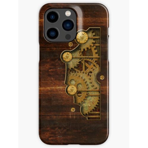Coque Iphone Samsung Couvercle En Laiton Et Vieux Steunpunk En Bois Compatibilité Pour Étui 18 17 16 15 14 13 12 Plus Pro Max Galaxy S25 S24 S23 S22 Ultra Note 20