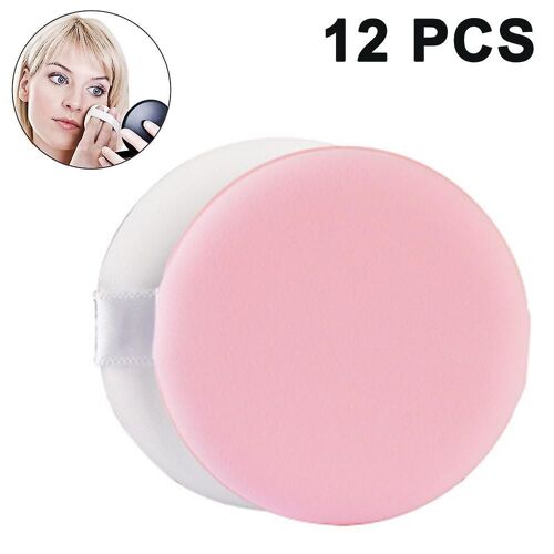 Lot De 12 Éponges De Maquillage Rondes ¿ Houppettes À Poudre À Coussin D'air Sans Latex Pour Une Application Impeccable Et Un Nettoyage Facile