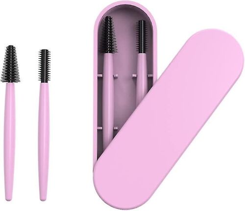 Ensemble De Brosses À Mascara Et À Sourcils En Silicone Pour Extensions De Cils - Application Sans Grumeaux Et Outil De Maquillage Portable