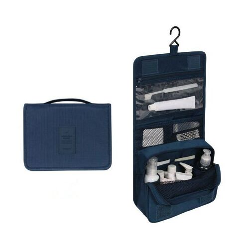 Trousse de maquillage de voyage ¿ Trousse de toilette à suspendre pour hommes et femmes, tissu Oxford imperméable, compacte et élégante