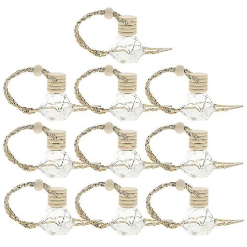 Lot De 10 Flacons D'arômes Transparents Pour Voiture - Diffuseur Décoratif Suspendu Pour Huiles Essentielles Et Parfums, Anti-Stress