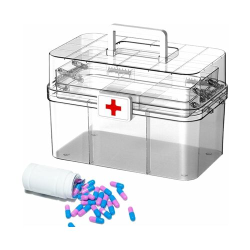 Boîte De Rangement De Médicaments À 3 Couches - Pilulier Polyvalent, Résistant, Léger Et Résistant Aux Enfants Pour La Maison Et Les Voyages