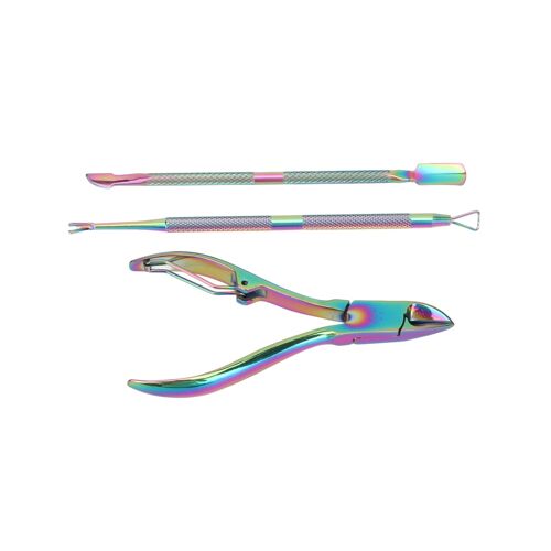Ensemble De Coupe-Cuticules Professionnel En Acier Inoxydable - 3 Pièces Pour Le Soin Des Ongles À Domicile Et En Salon, Design Ergonomique 