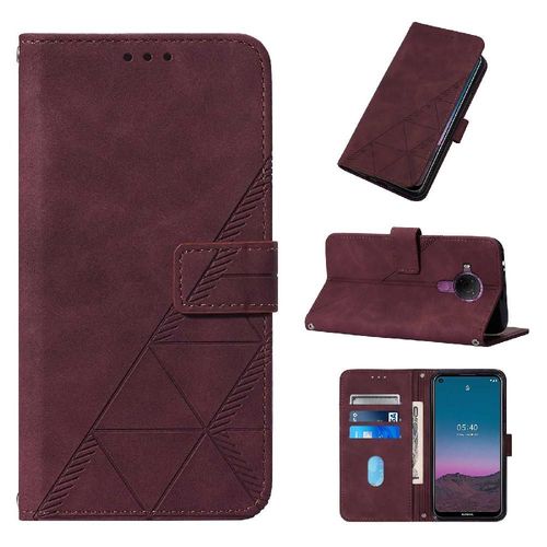 Étui Pour Nokia 3.4 Cuir Pu Livre De Protection Flip Folio Titulaire De La Carte De Crédit Portefeuille Couverture - Rouge