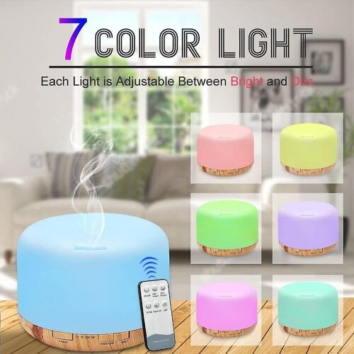 Diffuseur D'huiles Essentielles 500 Ml Avec Télécommande - Diffuseur D'arômes Ultrasonique Pour La Détente À La Maison Et Au Bureau 