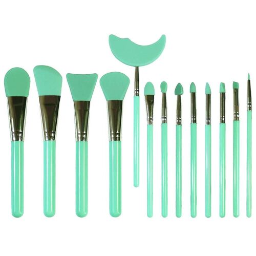 Lot De 13 Pinceaux De Maquillage En Silicone ¿ Applicateurs Polyvalents Pour Bb Crème, Cc Crème, Masques Et Plus Encore ¿ Faciles À Nettoyer 