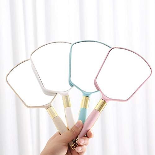 Miroir De Poche Carré Rose Haut De Gamme Avec Poignée Pour Maquillage, Salon De Coiffure Et Voyage - Design Ergonomique Et Léger 