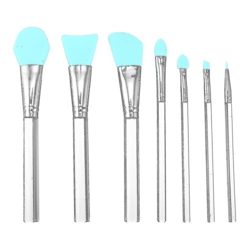 Ensemble De 7 Pinceaux De Maquillage Avec Manches En Acrylique Et Tête En Silicone Pour L'application De Masques Faciaux Et De Maquillage 