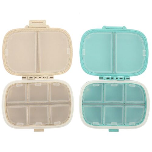 Pilulier Portable Quotidien (Lot De 2) - Distributeur De Médicaments Compact Avec Plusieurs Compartiments Pour Vitamines Et Médicaments